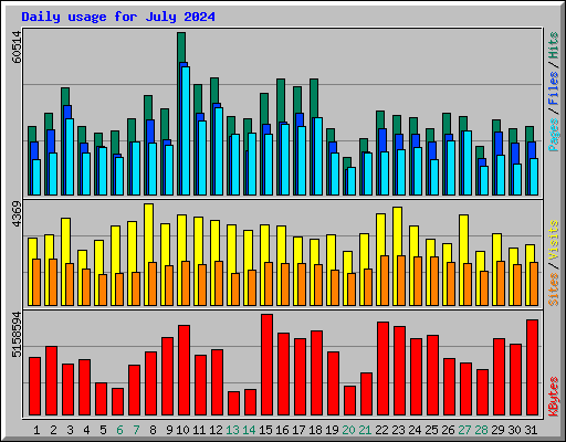 Daily usage for July 2024