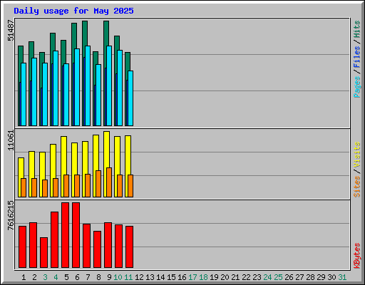 Daily usage for May 2025