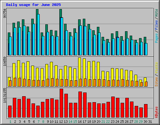 Daily usage for June 2025