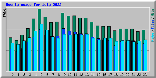 Hourly usage for July 2022