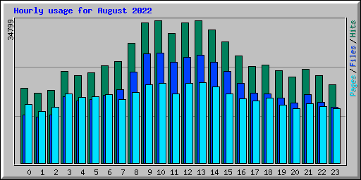 Hourly usage for August 2022