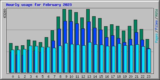 Hourly usage for February 2023