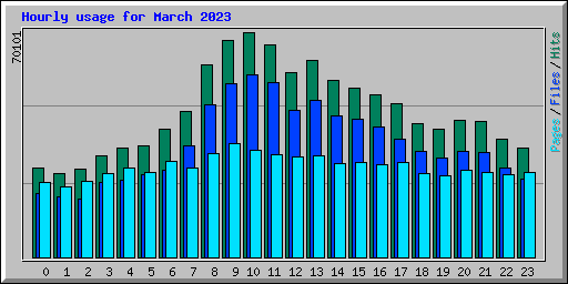 Hourly usage for March 2023