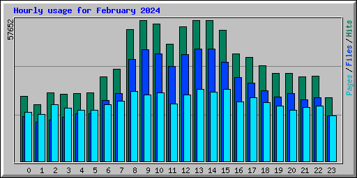 Hourly usage for February 2024